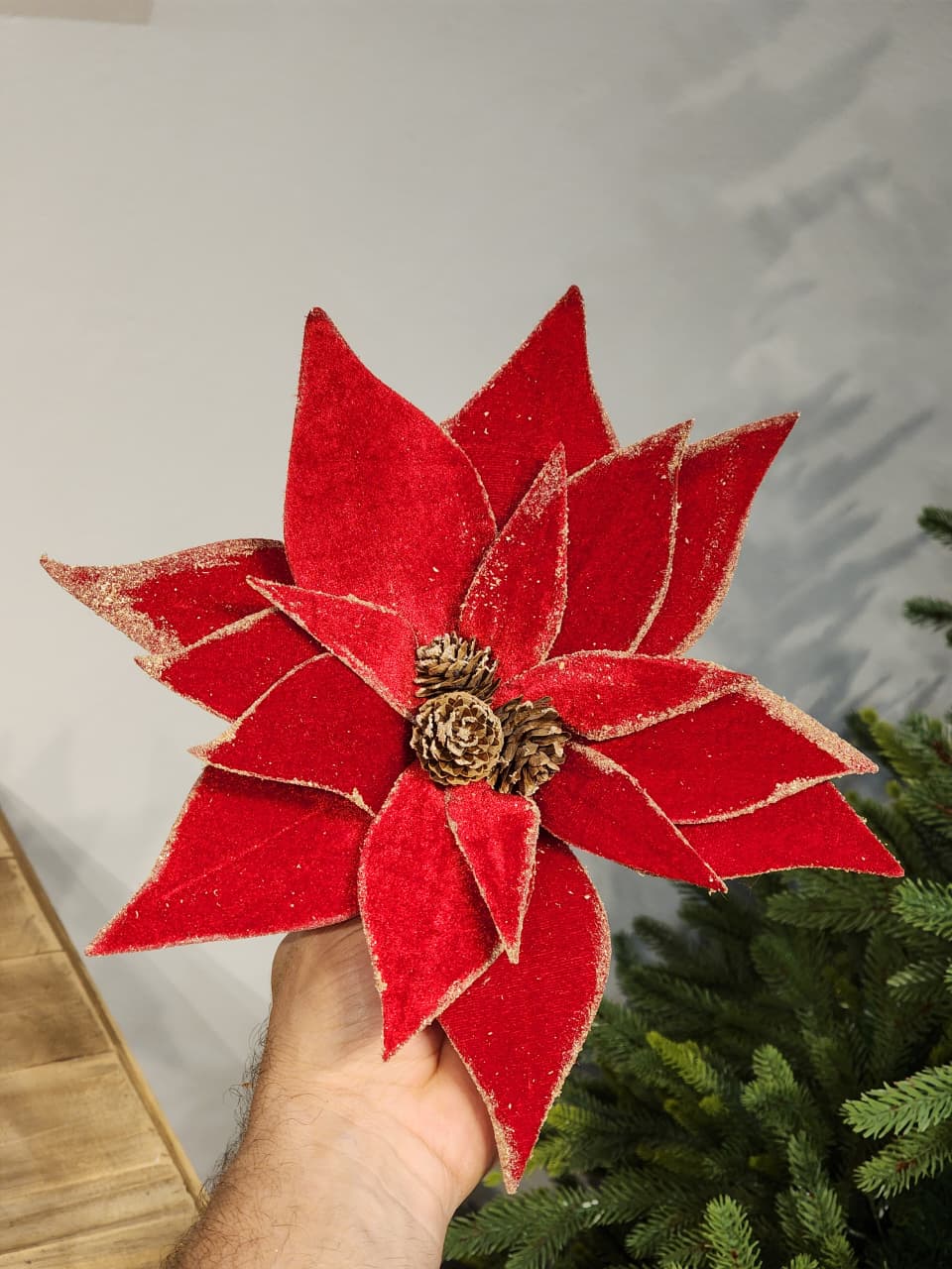 FLOR BICO DE PAPAGAIO RÚSTICO VERMELHO 30CM