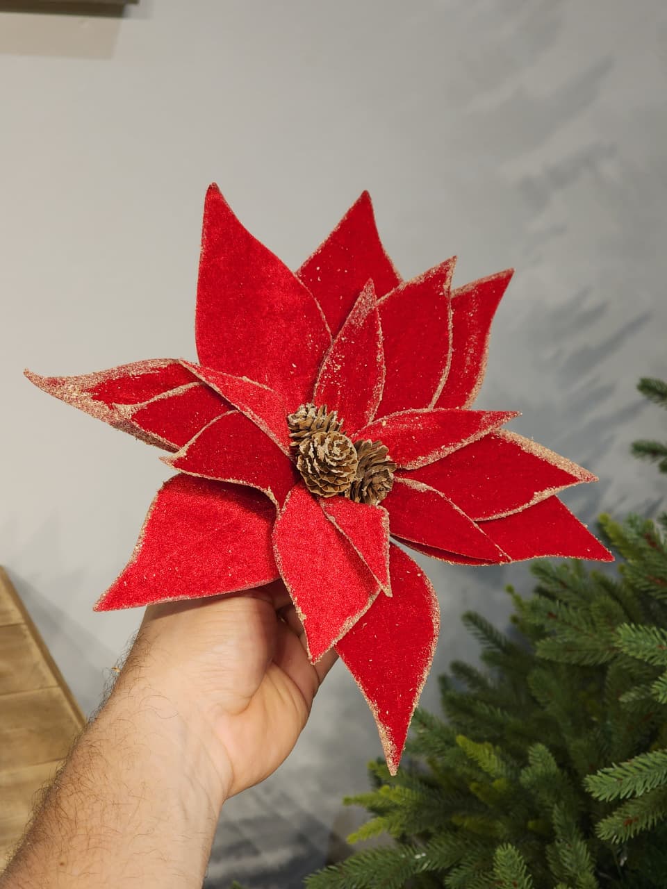 FLOR BICO DE PAPAGAIO RÚSTICO VERMELHO 30CM